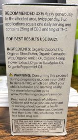 CBD Balm Stick, 25mg CBD, 1mg THC (Cornbread Hemp) - Zaza Zenn Store - Cornbread Hemp