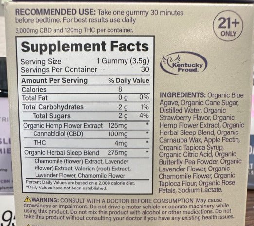 CBD Extra Strength Sleep Gummies (100MG CBD, 4MG THC) - Zaza Zenn Store - Cornbread Hemp