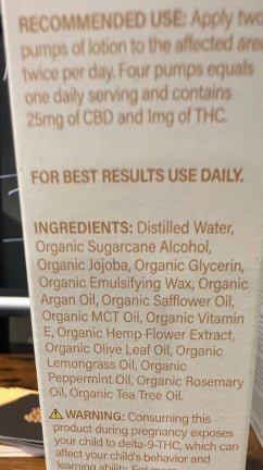 CBD Lotion, 25mg CBD, 1mg THC (Cornbread Hemp) - Zaza Zenn Store - Cornbread Hemp