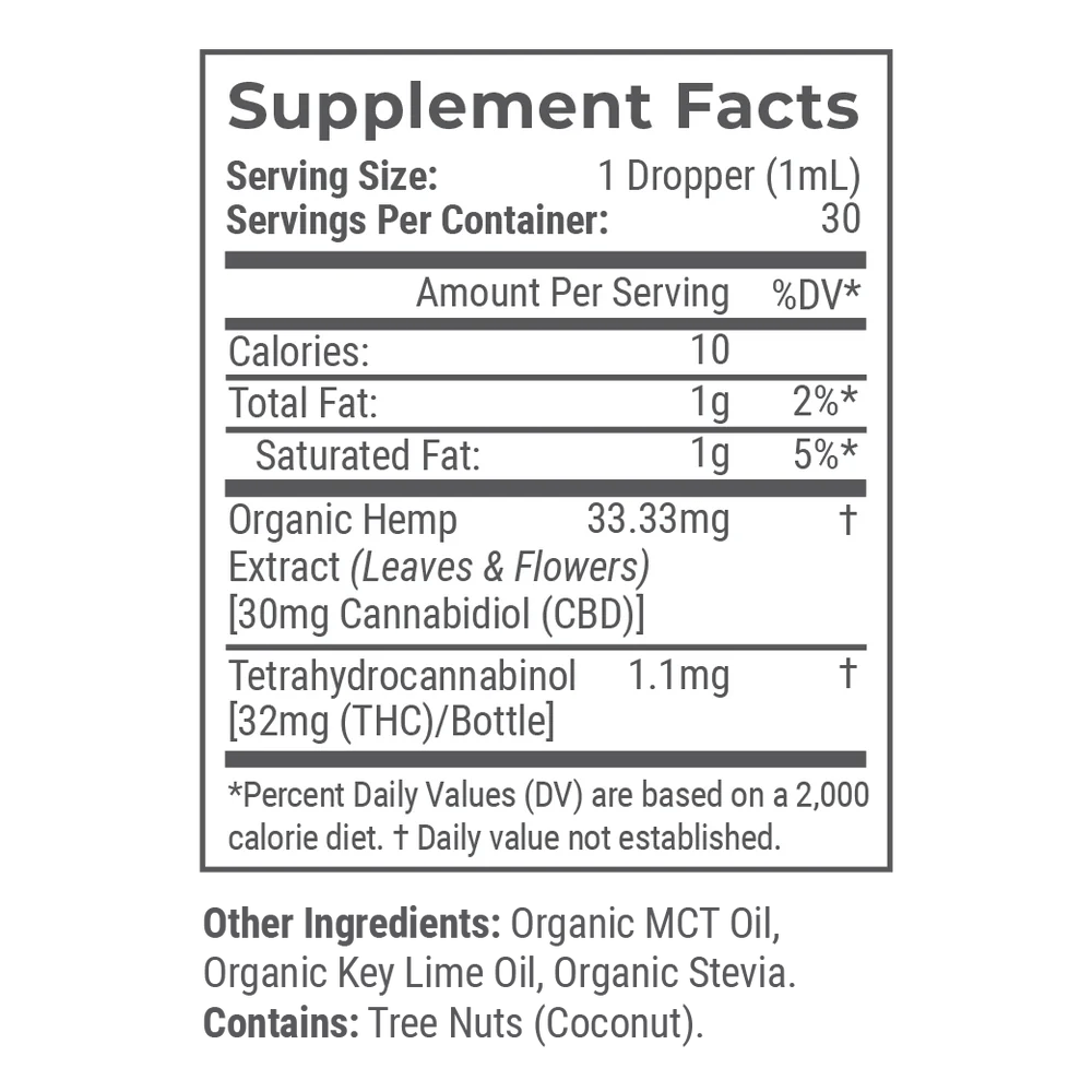 Organic Full Spectrum CBD Tincture with THC (Fresh Lime) - Zaza Zenn Store - Joy Organics