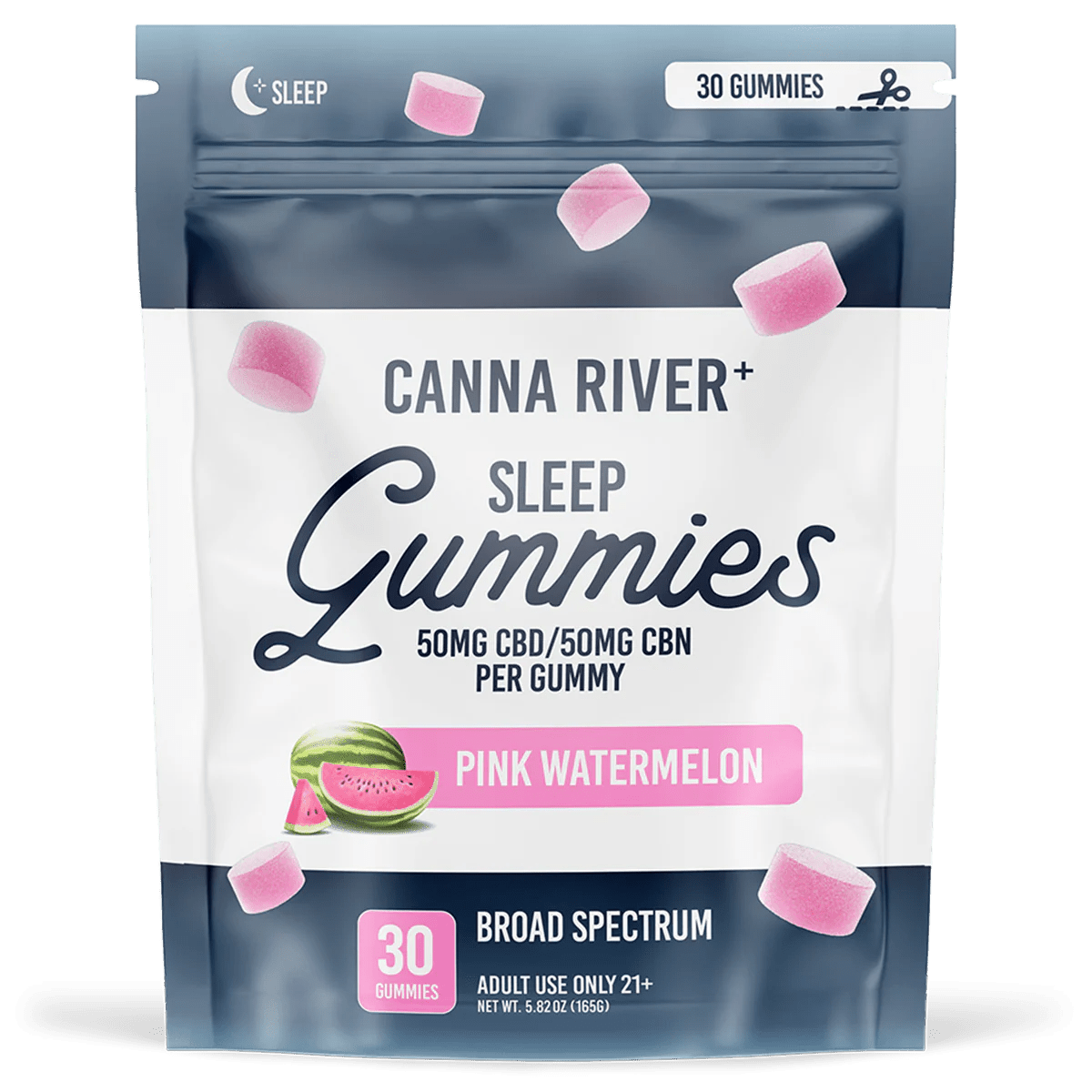 CBD & CBN Sleep Gummies (THC Free) - Pink Watermelon - Zaza Zenn Store - Canna River