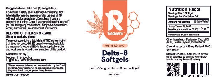 Delta - 8 Softgels - 15mg - Zaza Zenn Store - Redeem Therapeutics