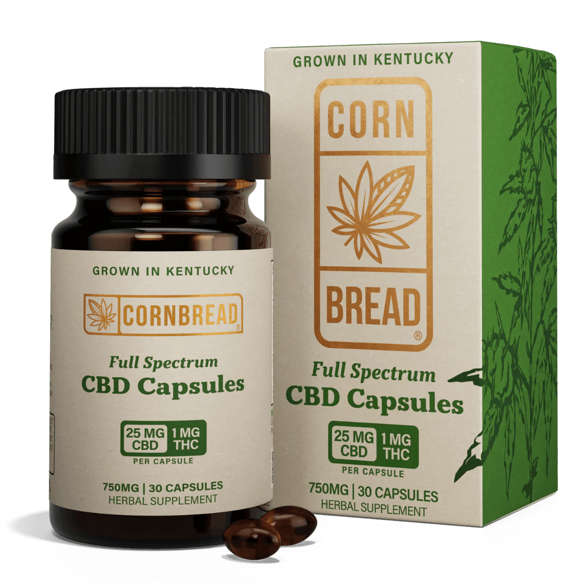 Full - Spectrum CBD Capsules (Cornbread Hemp) - Zaza Zenn Store - Cornbread Hemp