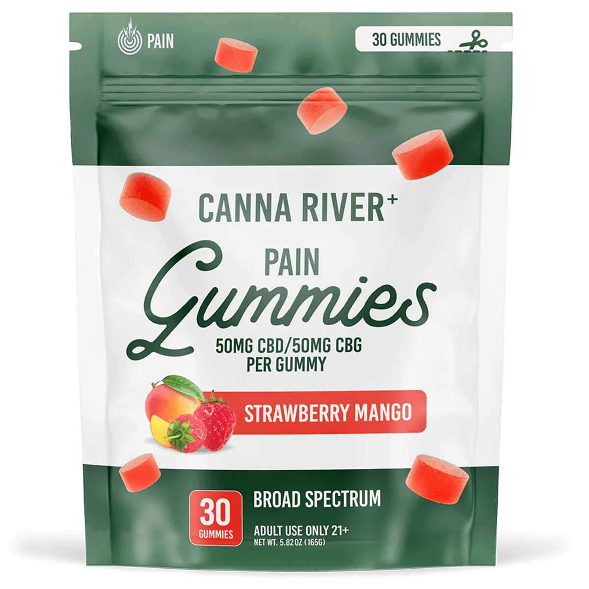 Pain Relief CBD Gummies (Strawberry Mango) - Zaza Zenn Store - Canna River