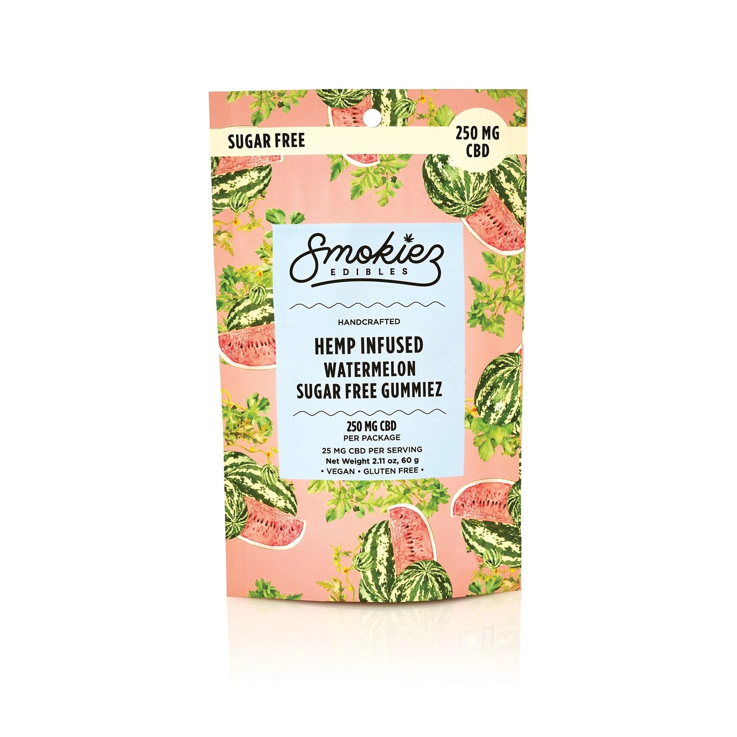 Sugar - Free Sweet Watermelon CBD Gummies - 10ct. - Zaza Zenn Store - Smokiez CBD