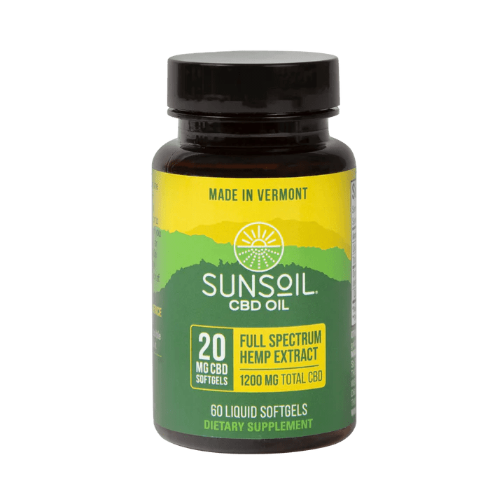 Bottle of 25mg CBD softgels - Balanced Formula